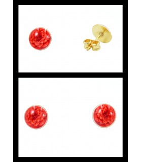Pendientes enchufe Flor roja