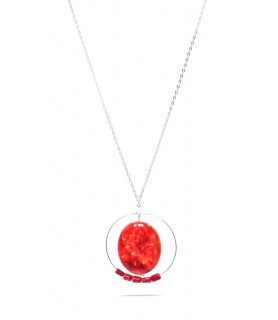 Collar Aro, Flor roja