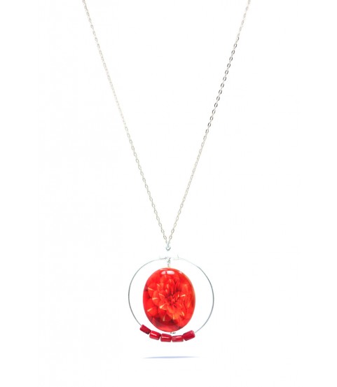 Collar Aro, Flor roja